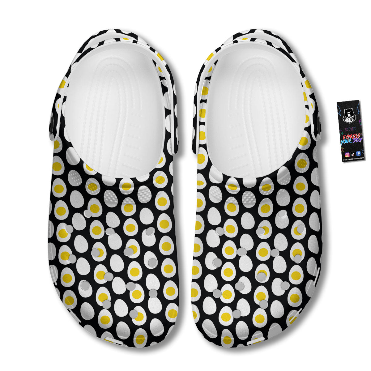 Yolk Egg Print Pattern Clog-grizzshop