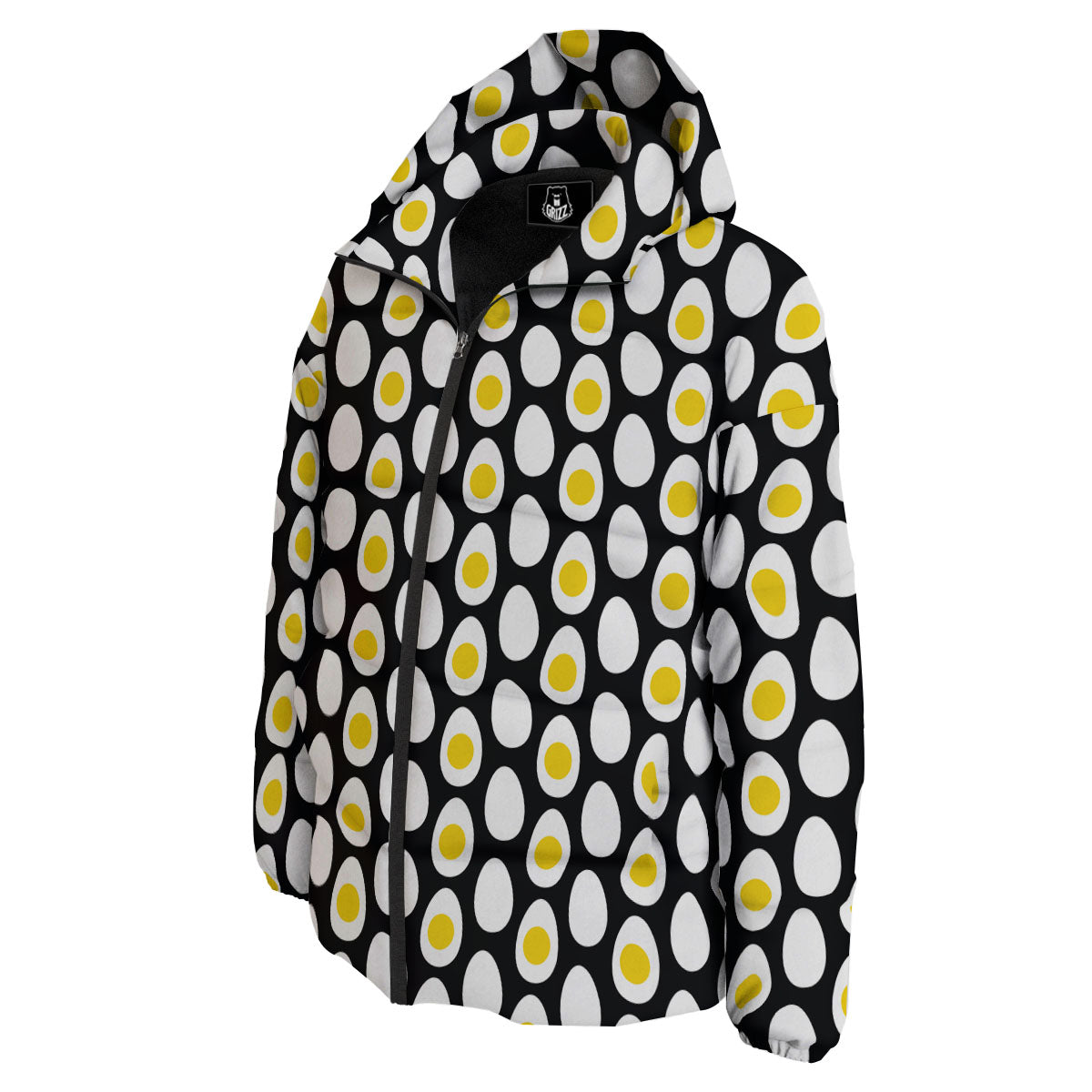Yolk Egg Print Pattern Down Jacket-grizzshop