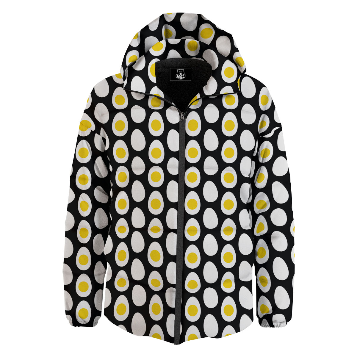 Yolk Egg Print Pattern Down Jacket-grizzshop