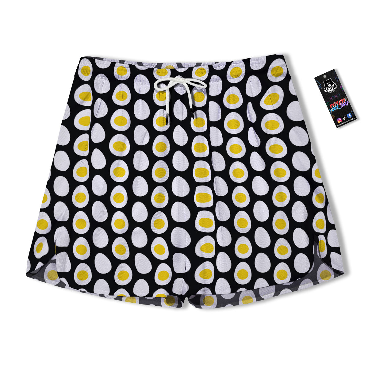 Yolk Egg Print Pattern Men's Running Shorts-grizzshop