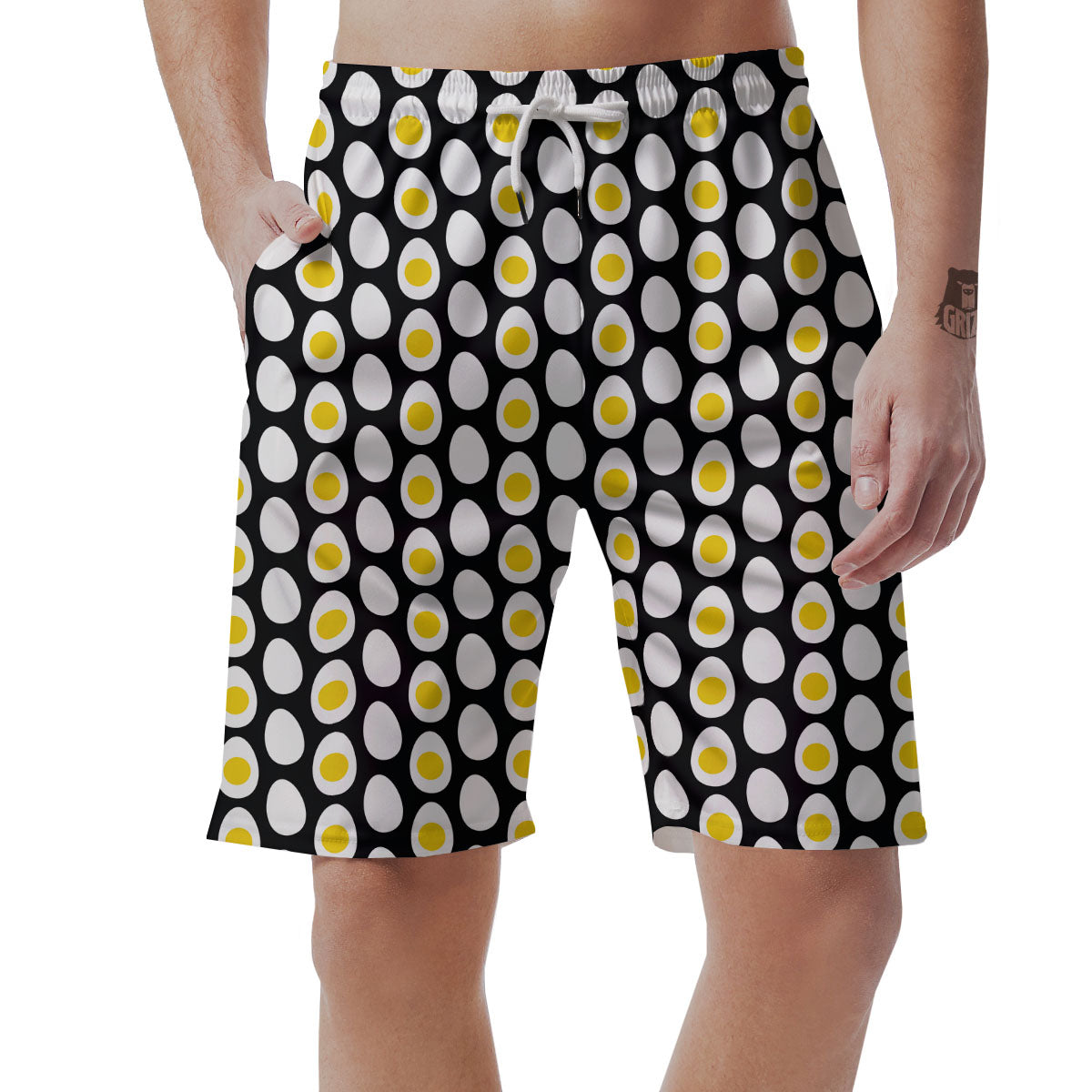 Yolk Egg Print Pattern Men's Shorts-grizzshop