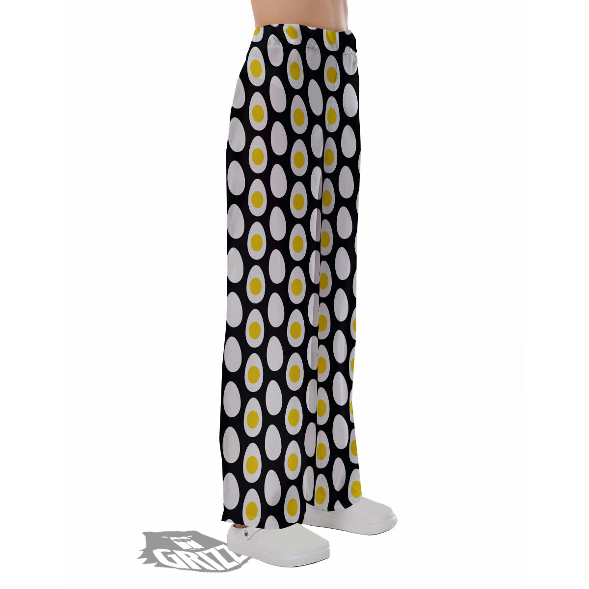 Yolk Egg Print Pattern Pajama Pants-grizzshop