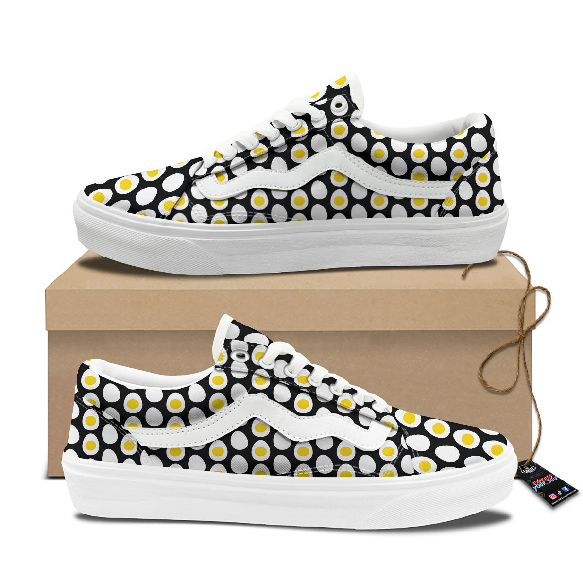 Yolk Egg Print Pattern Skate Shoes-grizzshop