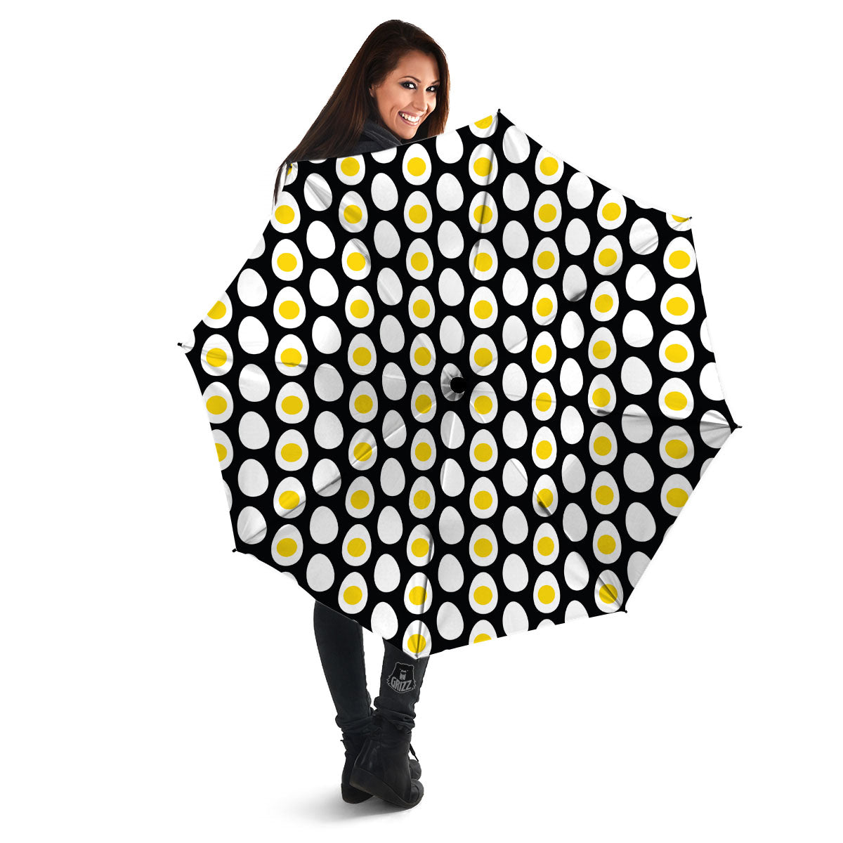 Yolk Egg Print Pattern Umbrella-grizzshop