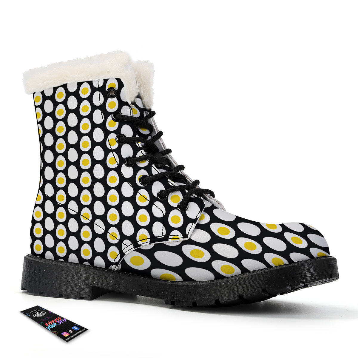 Yolk Egg Print Pattern Winter Boots-grizzshop