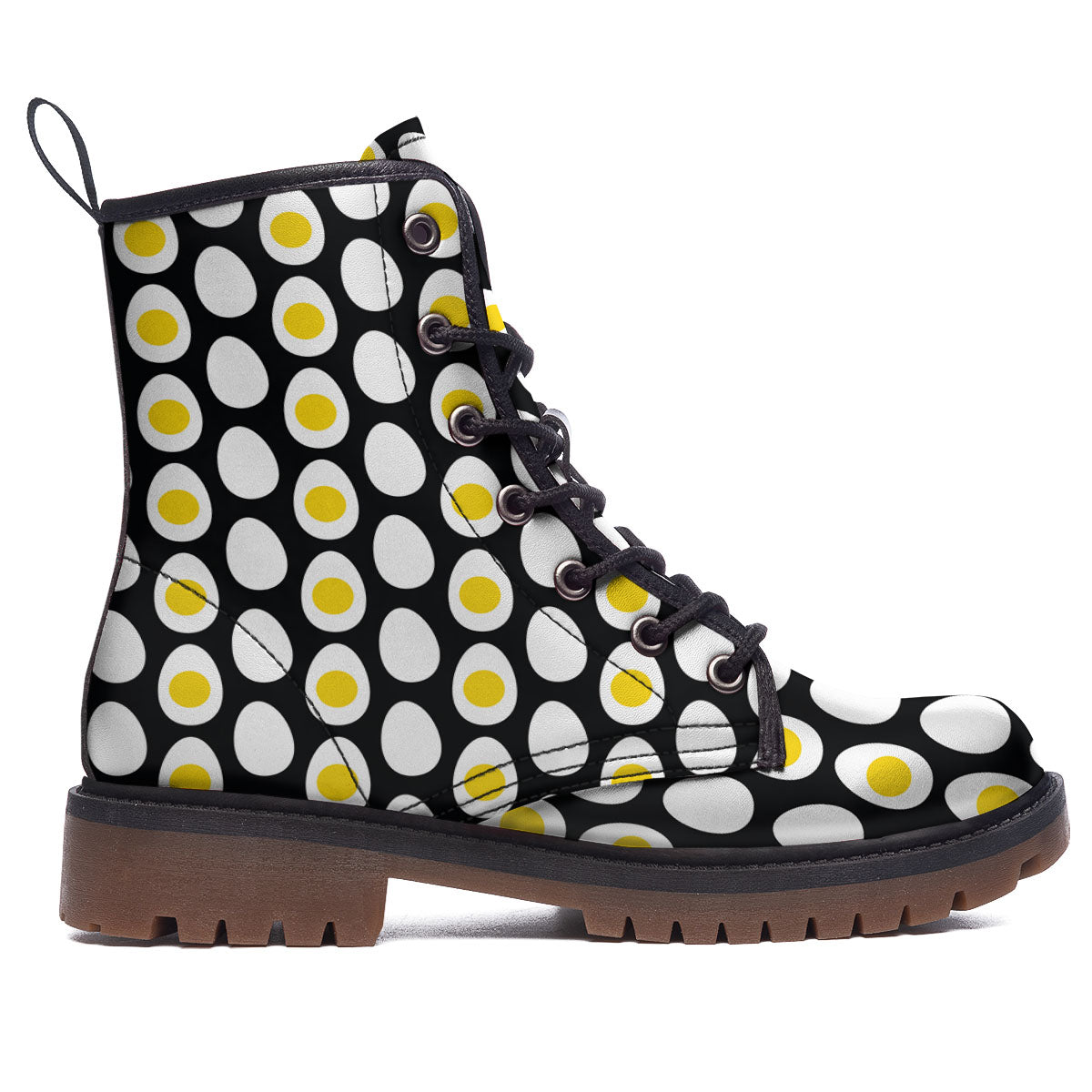 Yolk Egg Print Pattern Work Boots-grizzshop