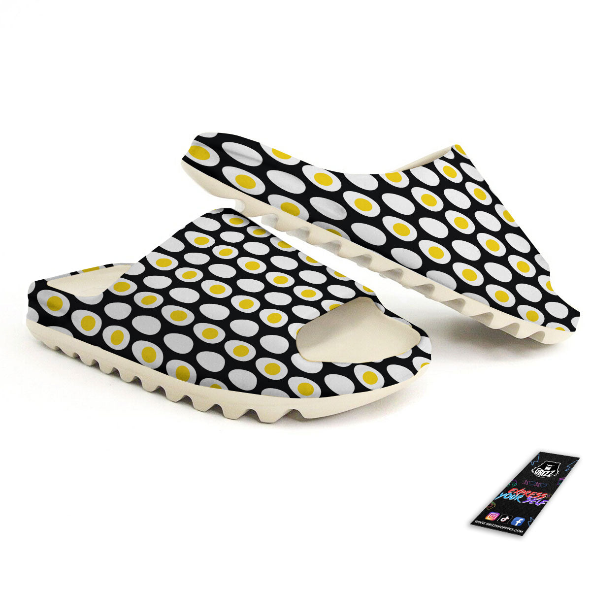 Yolk Egg Print Pattern Sandals-grizzshop