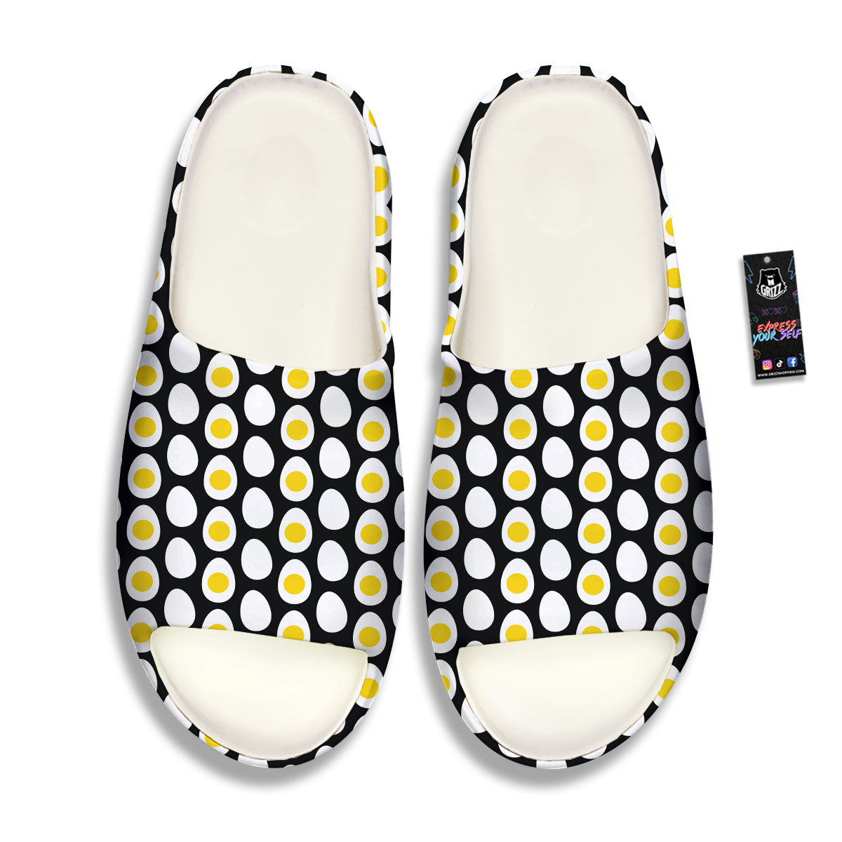 Yolk Egg Print Pattern Sandals-grizzshop