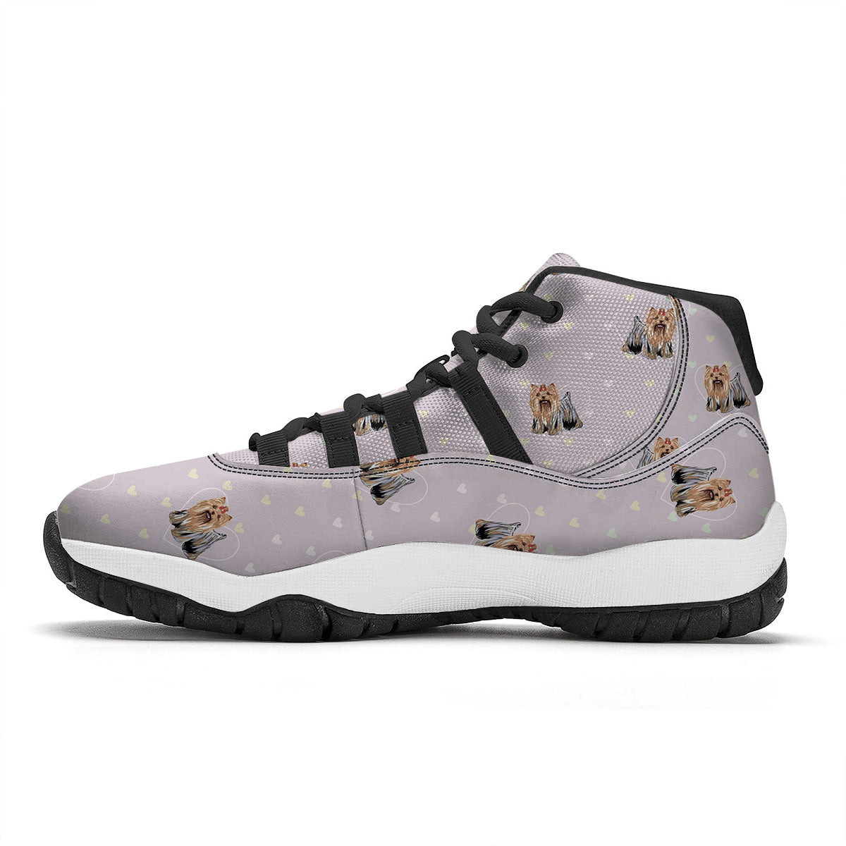 Yorkshire Terrier Dog Puppy Pattern Print Black Bball Shoes-grizzshop