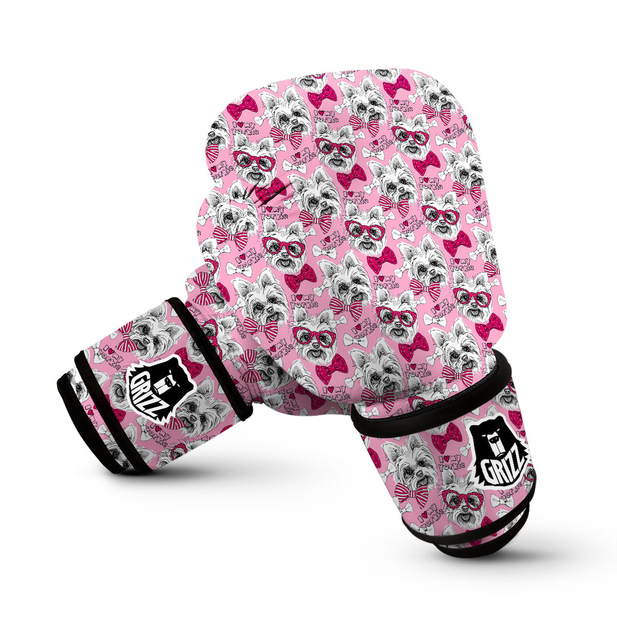 Yorkshire Terrier Dog Puppy Print Pattern Boxing Gloves-grizzshop