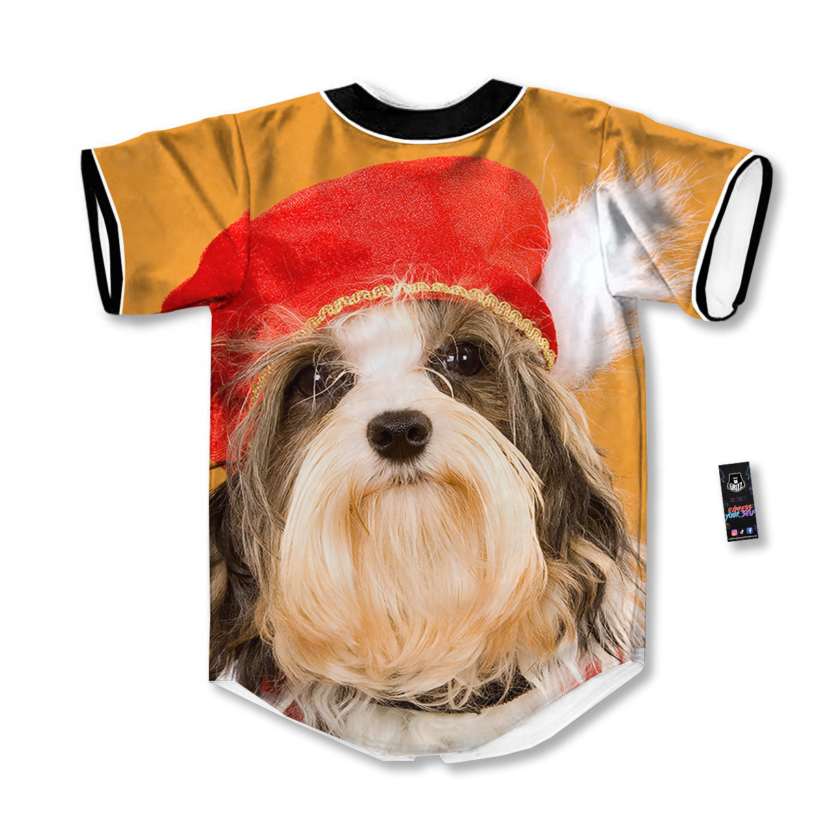 Yorkshire Terrier Red Cap Print Baseball Jersey-grizzshop