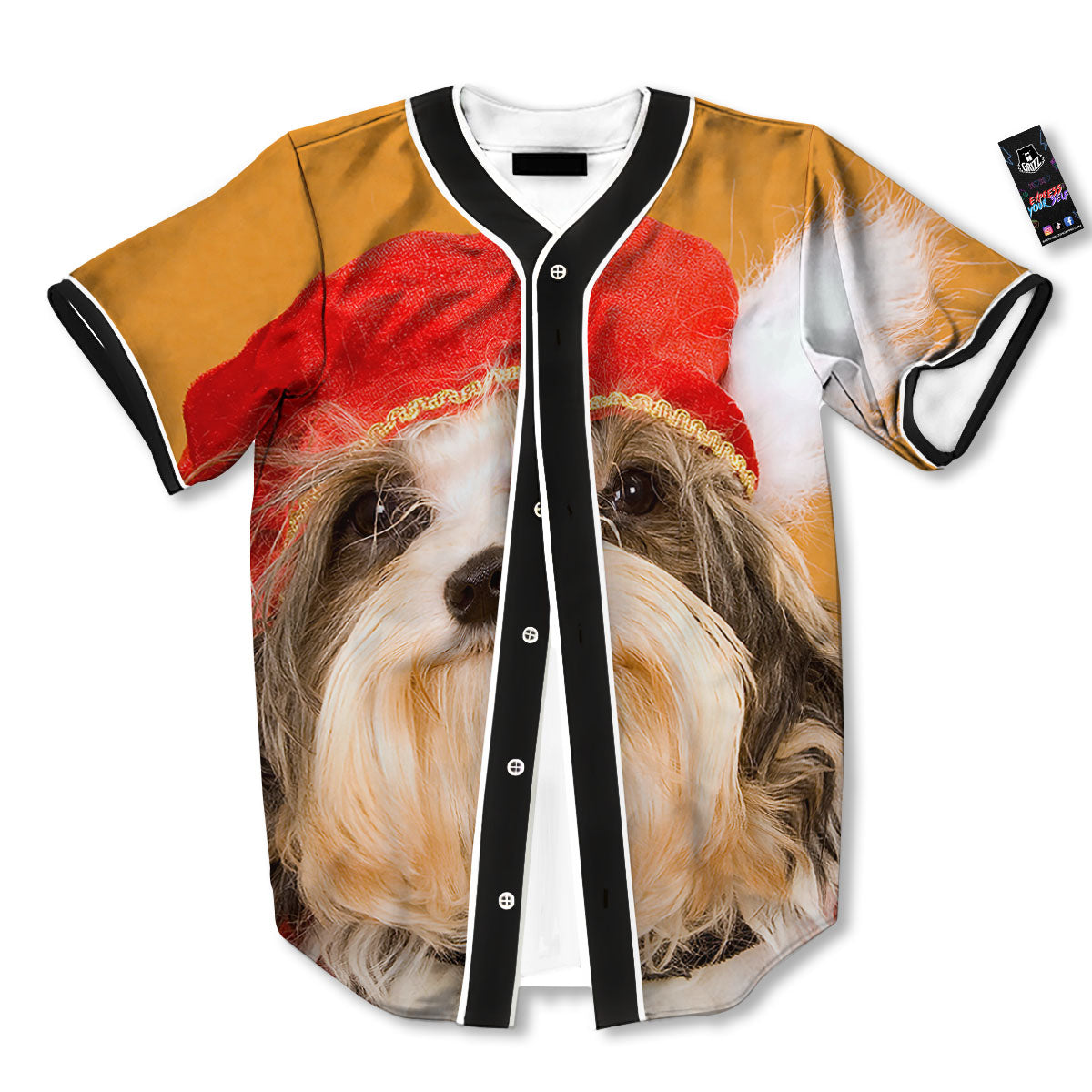 Yorkshire Terrier Red Cap Print Baseball Jersey-grizzshop