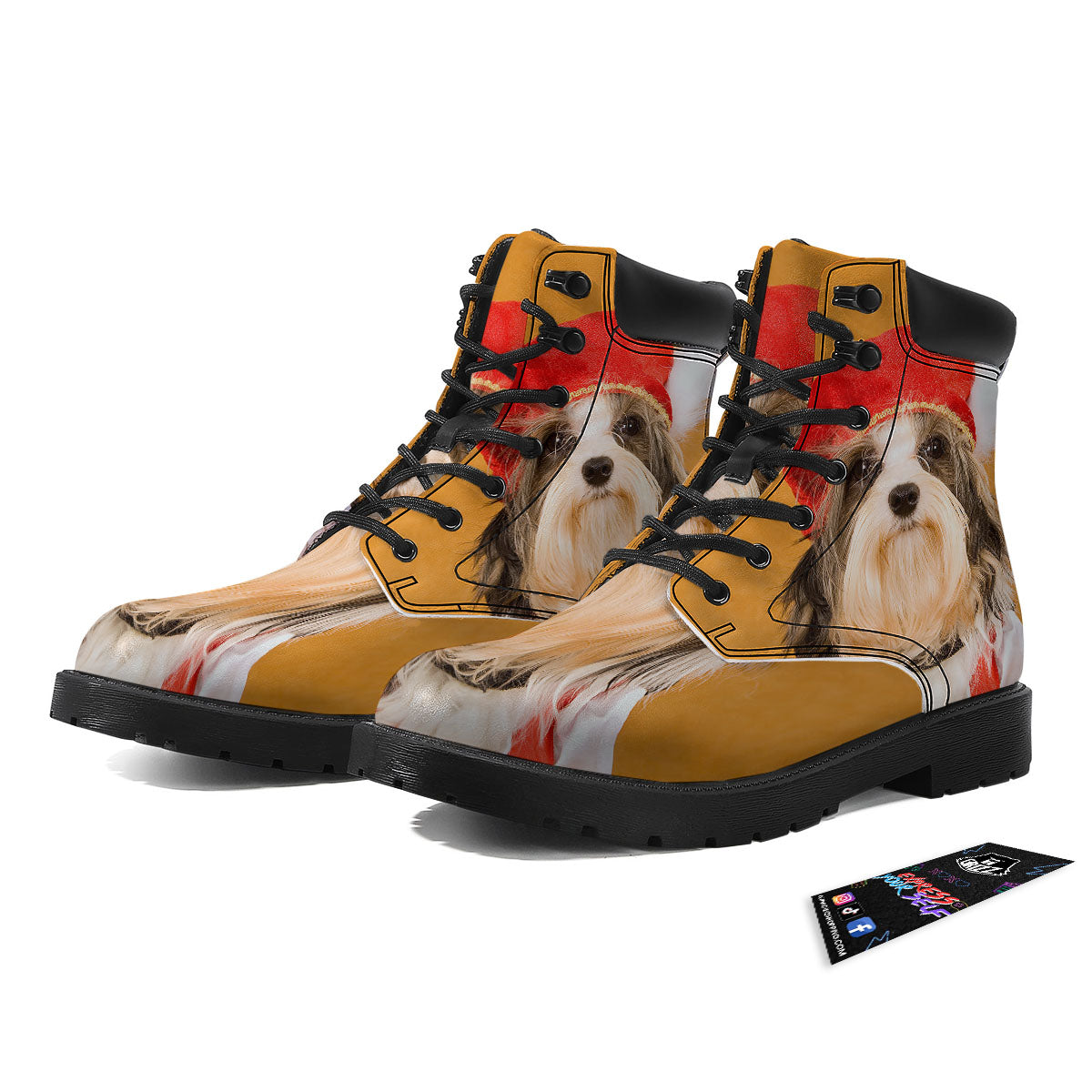 Yorkshire Terrier Red Cap Print Boots-grizzshop