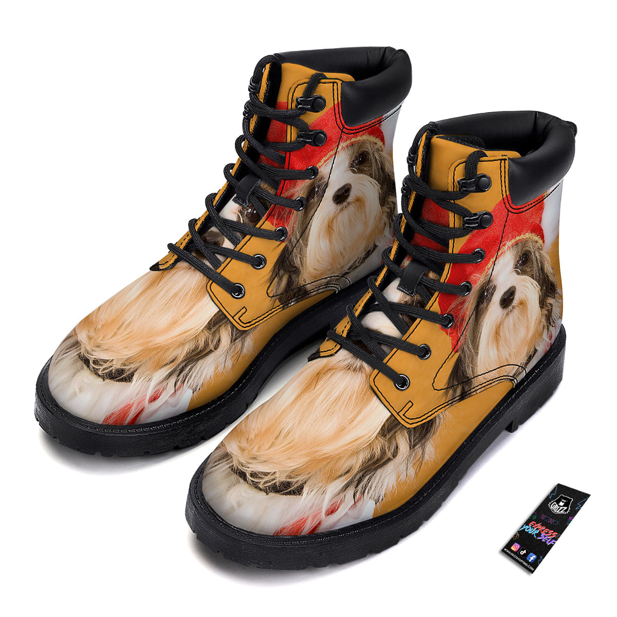 Yorkshire Terrier Red Cap Print Boots-grizzshop