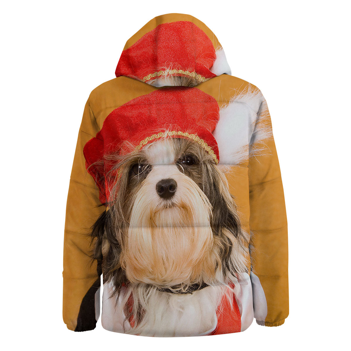 Yorkshire Terrier Red Cap Print Down Jacket-grizzshop