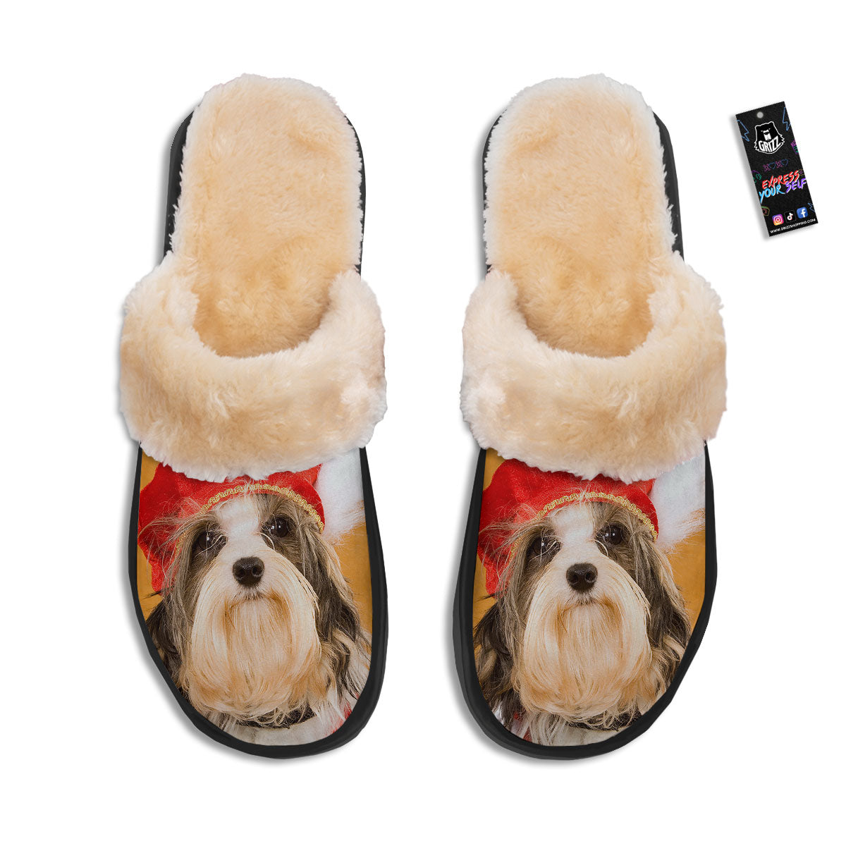 Yorkshire Terrier Red Cap Print Slippers-grizzshop