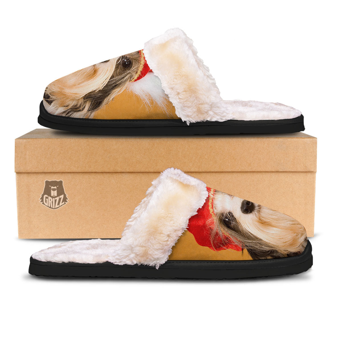 Yorkshire Terrier Red Cap Print Slippers-grizzshop
