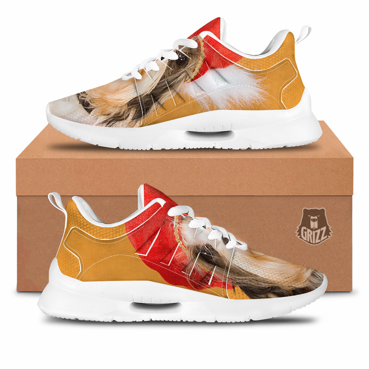 Yorkshire Terrier Red Cap Print Tennis Shoes-grizzshop