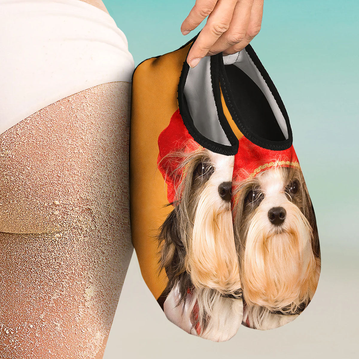 Yorkshire Terrier Red Cap Print Water Shoes-grizzshop