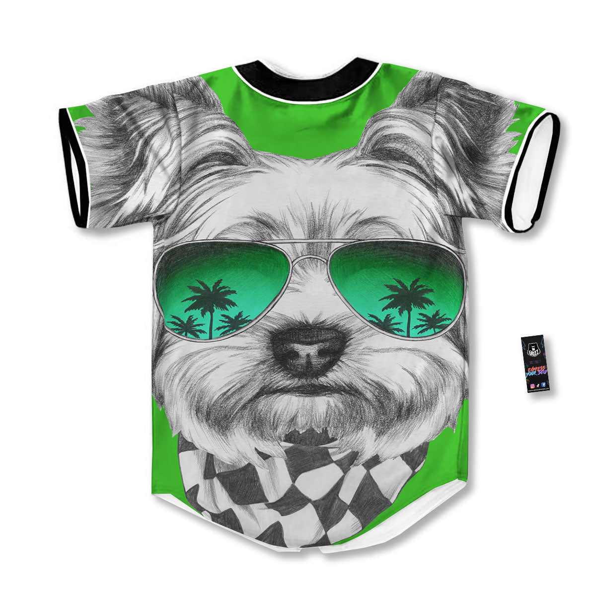 Yorkshire Terrier Sunglasses Print Baseball Jersey-grizzshop