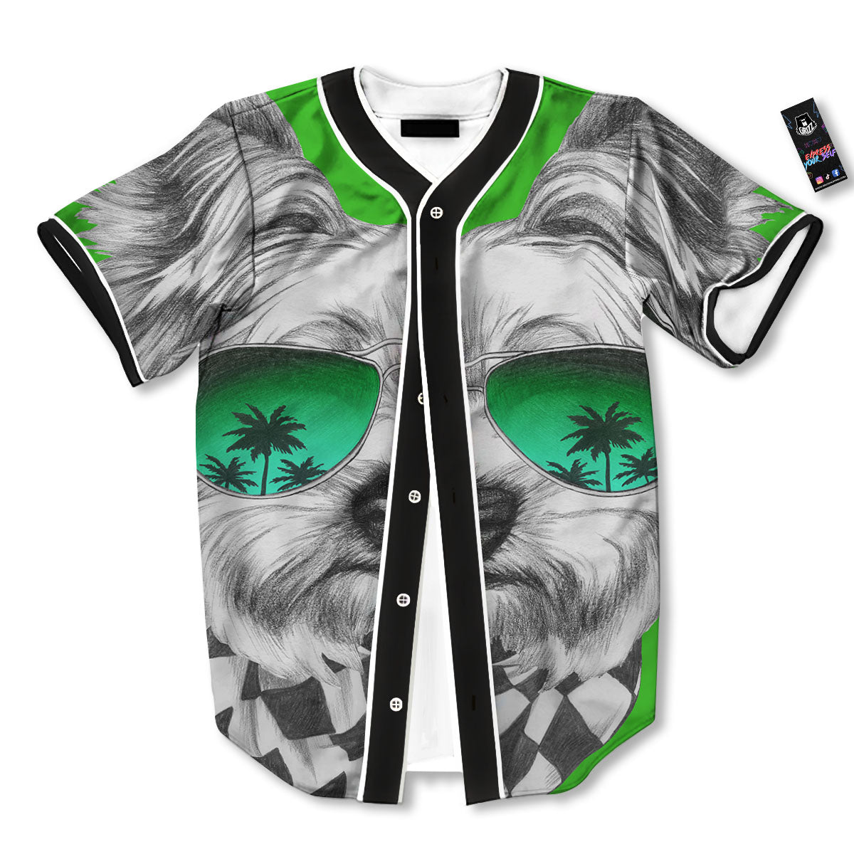Yorkshire Terrier Sunglasses Print Baseball Jersey-grizzshop