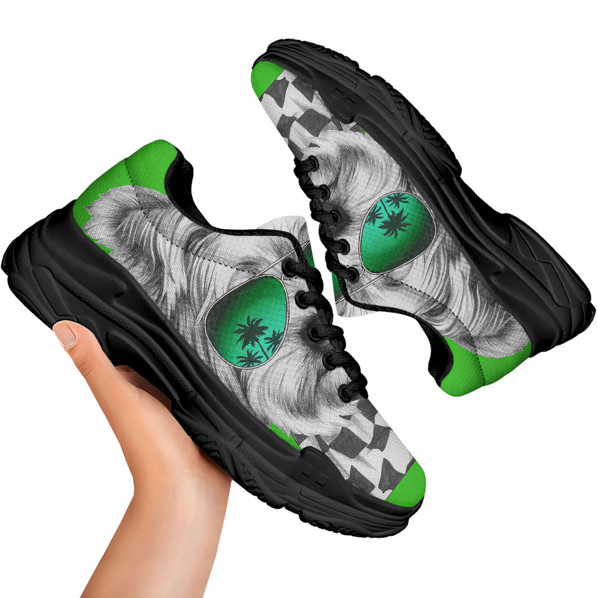 Yorkshire Terrier Sunglasses Print Black Chunky Shoes-grizzshop