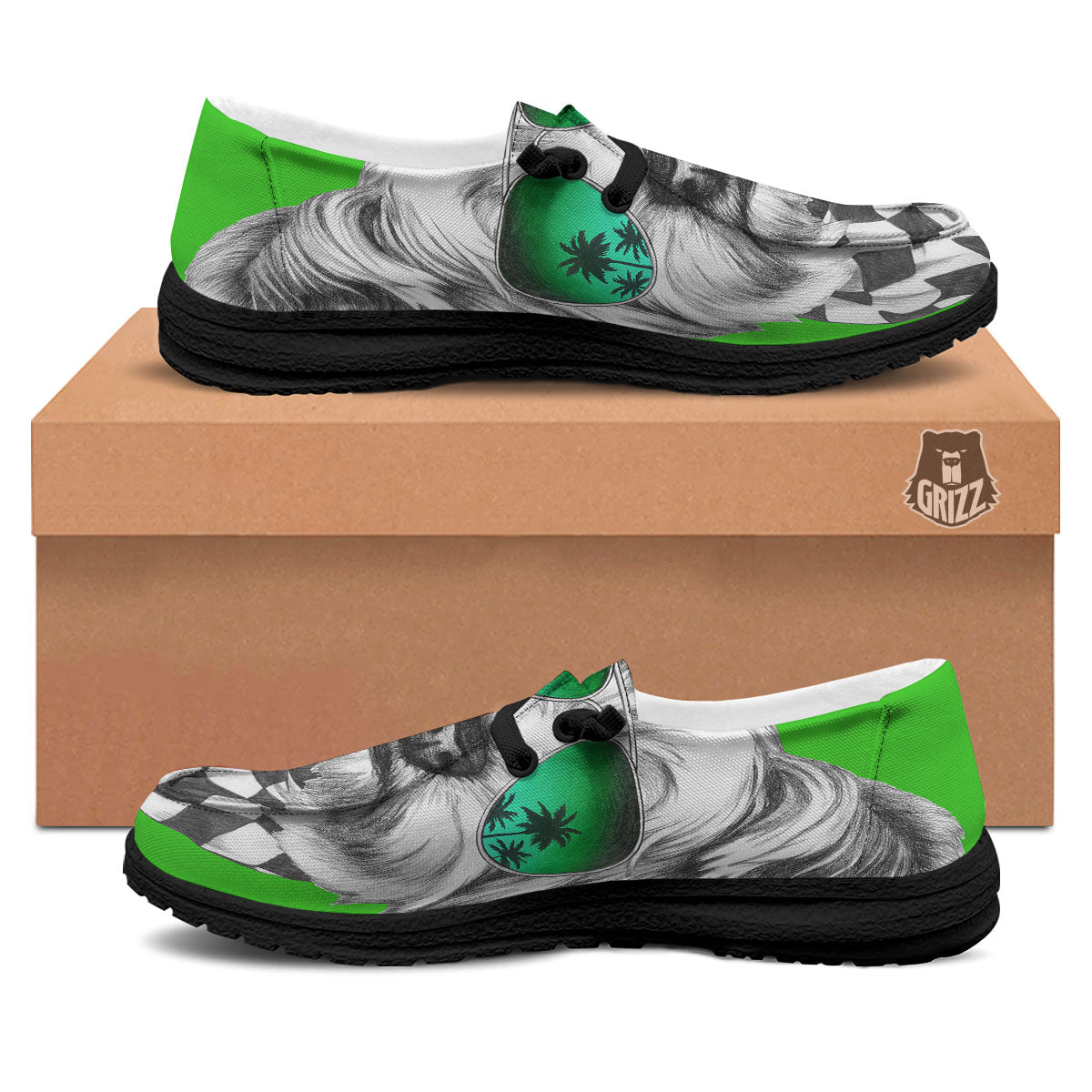 Yorkshire Terrier Sunglasses Print Black Loafers-grizzshop