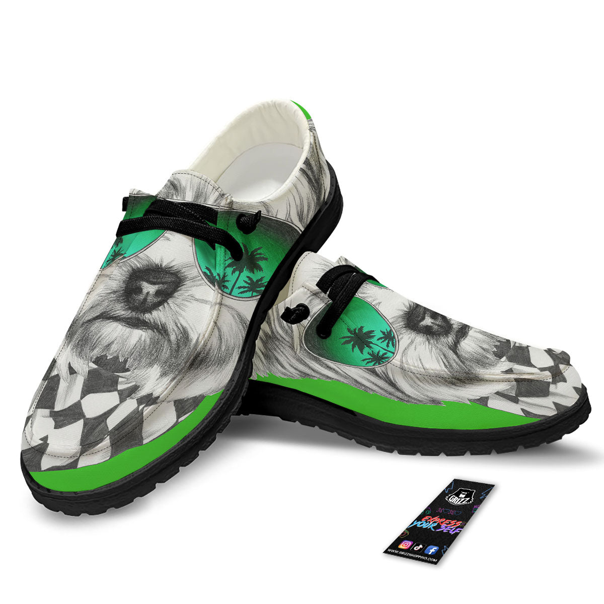 Yorkshire Terrier Sunglasses Print Black Loafers-grizzshop
