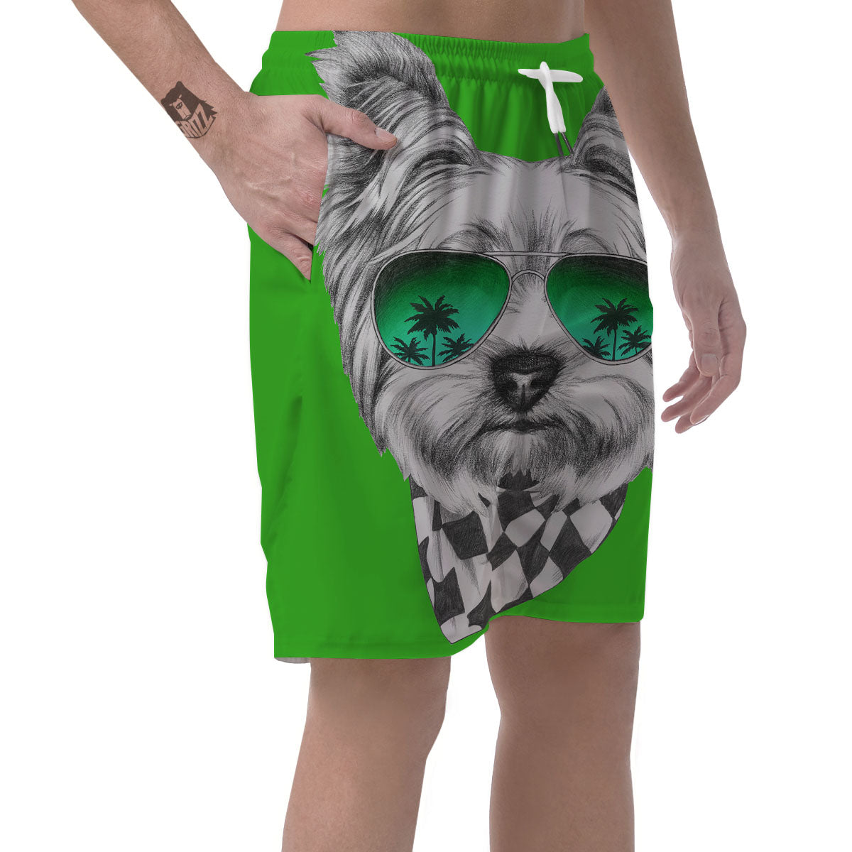 Yorkshire Terrier Sunglasses Print Men's Shorts-grizzshop