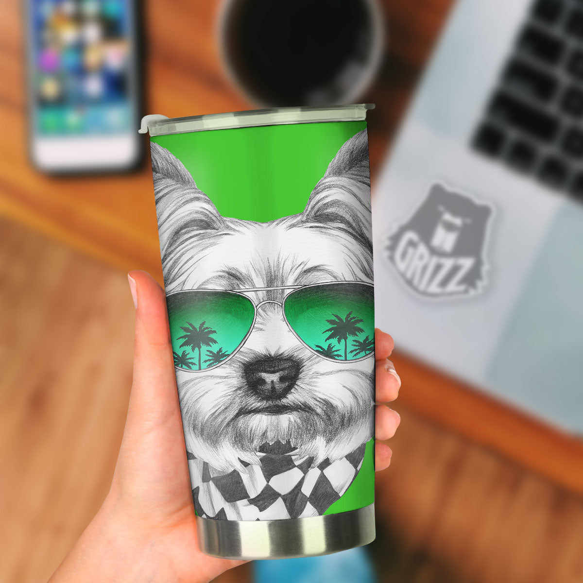 Yorkshire Terrier Sunglasses Print Tumbler-grizzshop