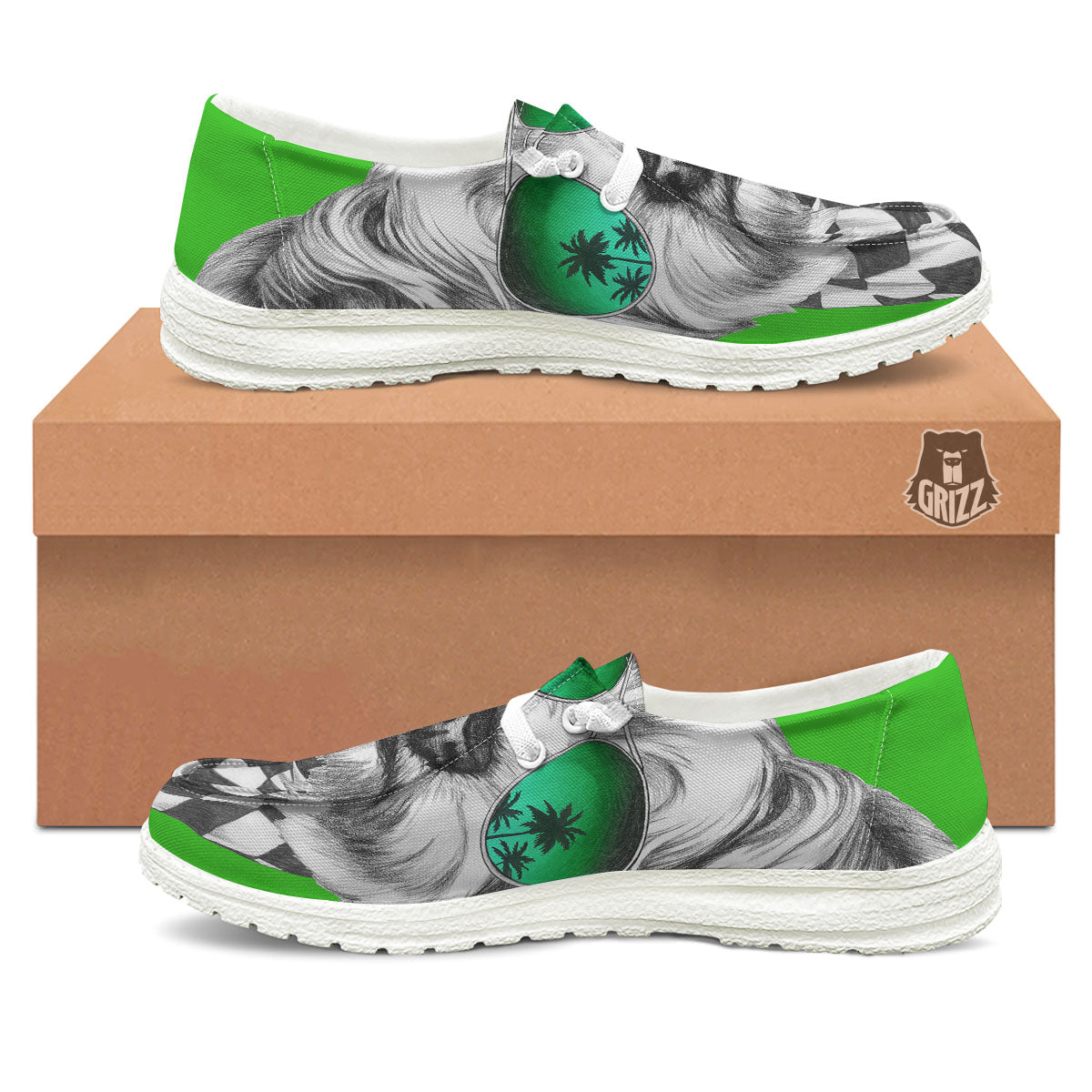 Yorkshire Terrier Sunglasses Print White Loafers-grizzshop