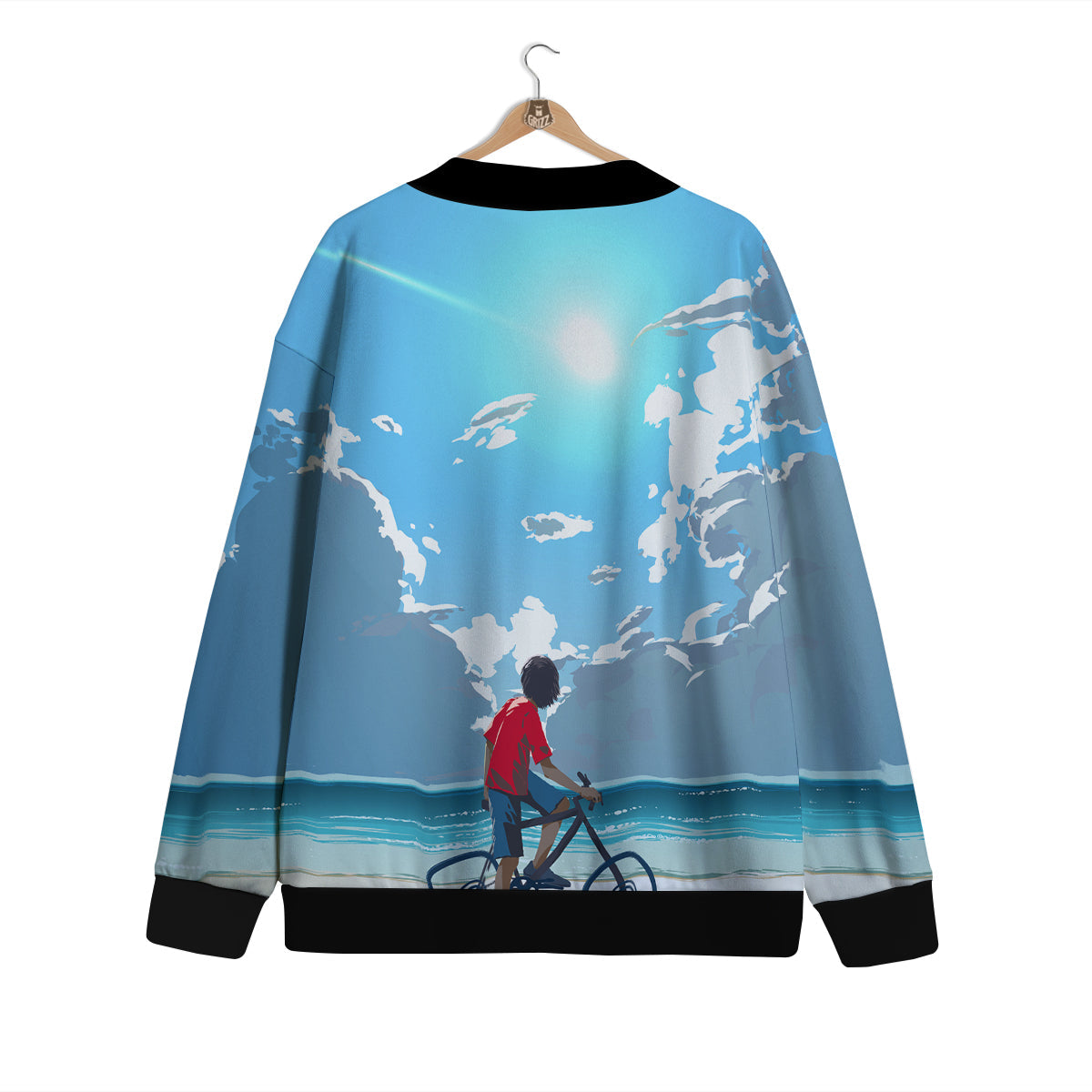 Young Man Looking At The Meteor Print Cardigan-grizzshop
