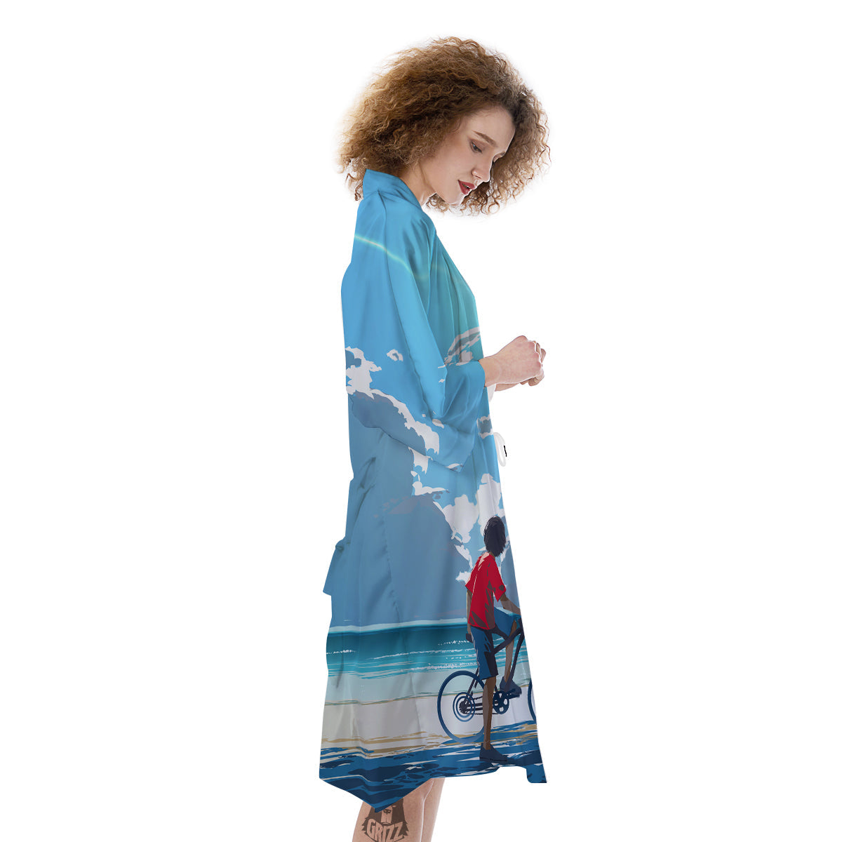 Young Man Looking At The Meteor Print Kimono-grizzshop