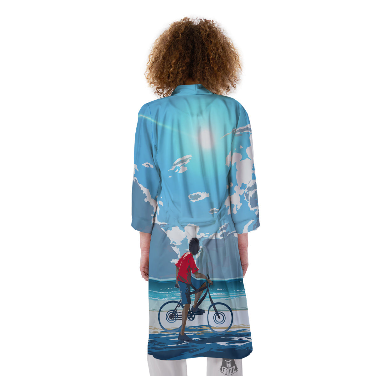 Young Man Looking At The Meteor Print Kimono-grizzshop