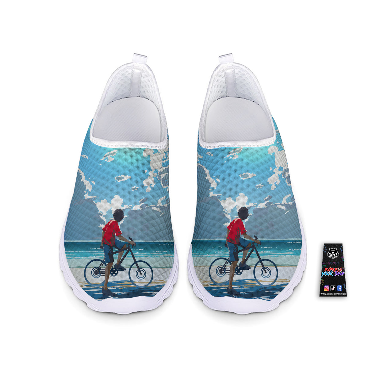 Young Man Looking At The Meteor Print Nurse Shoes-grizzshop