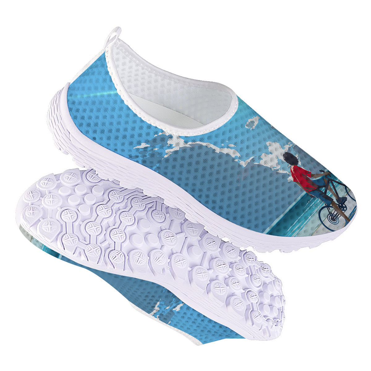 Young Man Looking At The Meteor Print Nurse Shoes-grizzshop