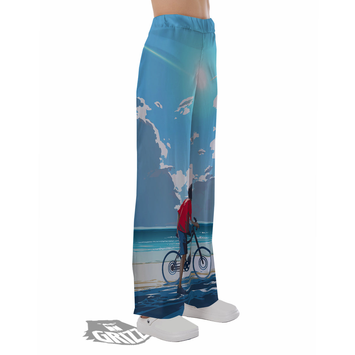 Young Man Looking At The Meteor Print Pajama Pants-grizzshop