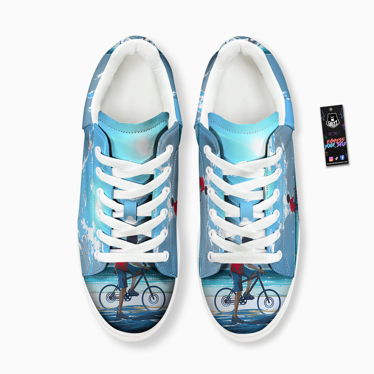 Young Man Looking At The Meteor Print Platform Shoes-grizzshop