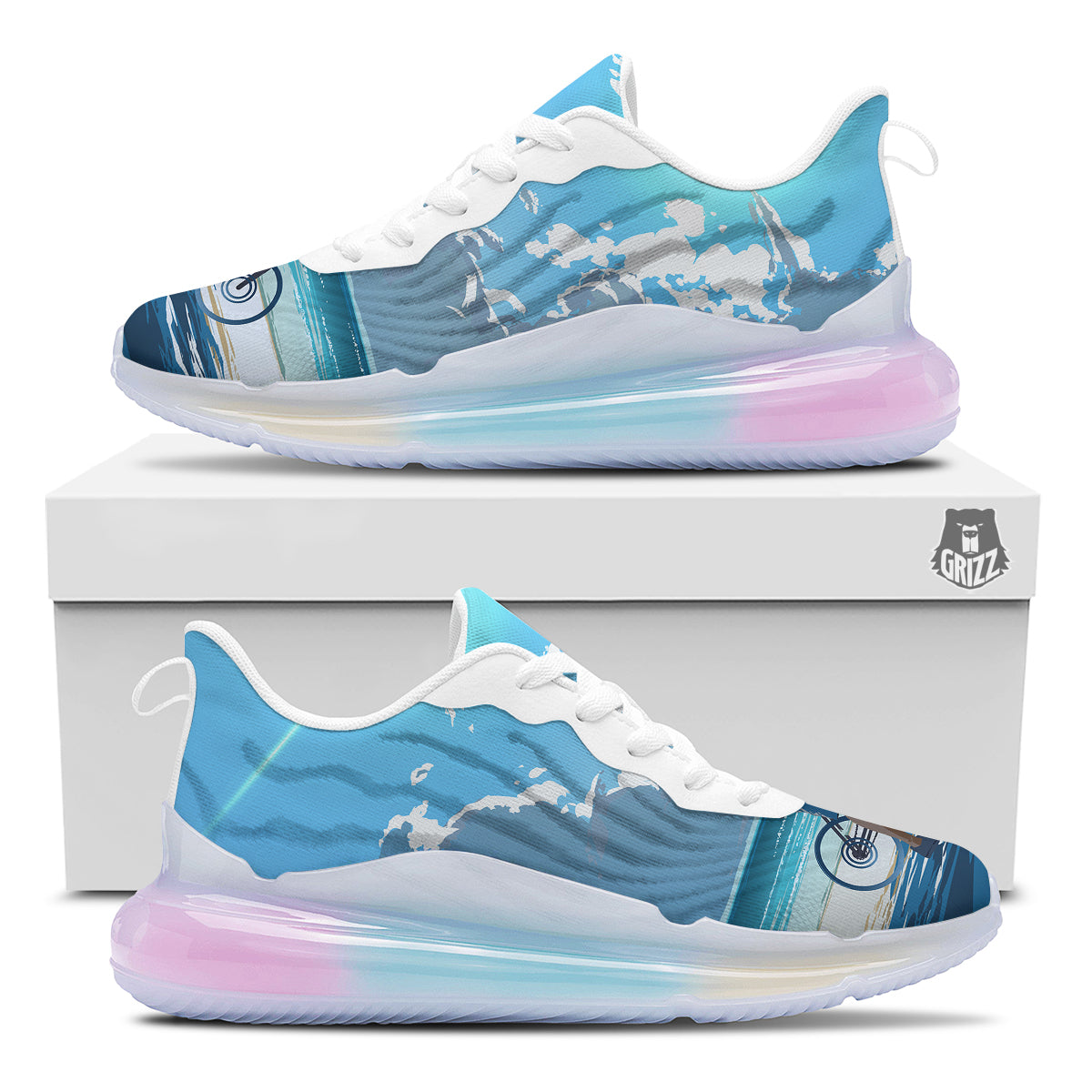 Young Man Looking At The Meteor Print Running Sneakers-grizzshop