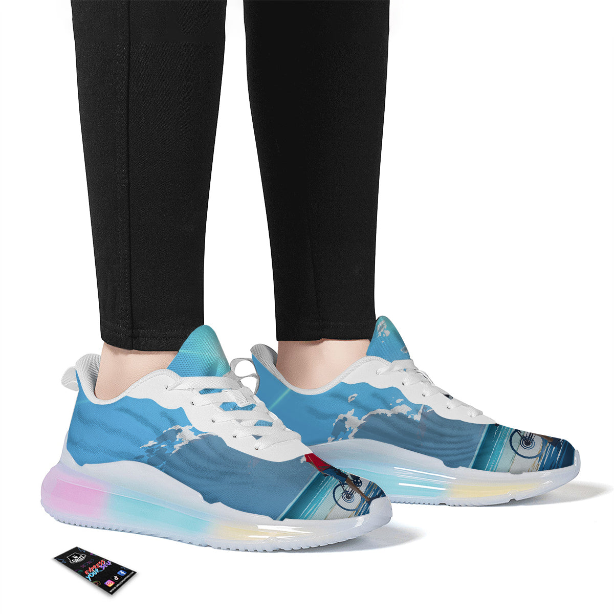 Young Man Looking At The Meteor Print Running Sneakers-grizzshop