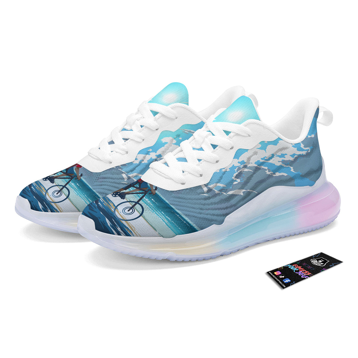 Young Man Looking At The Meteor Print Running Sneakers-grizzshop