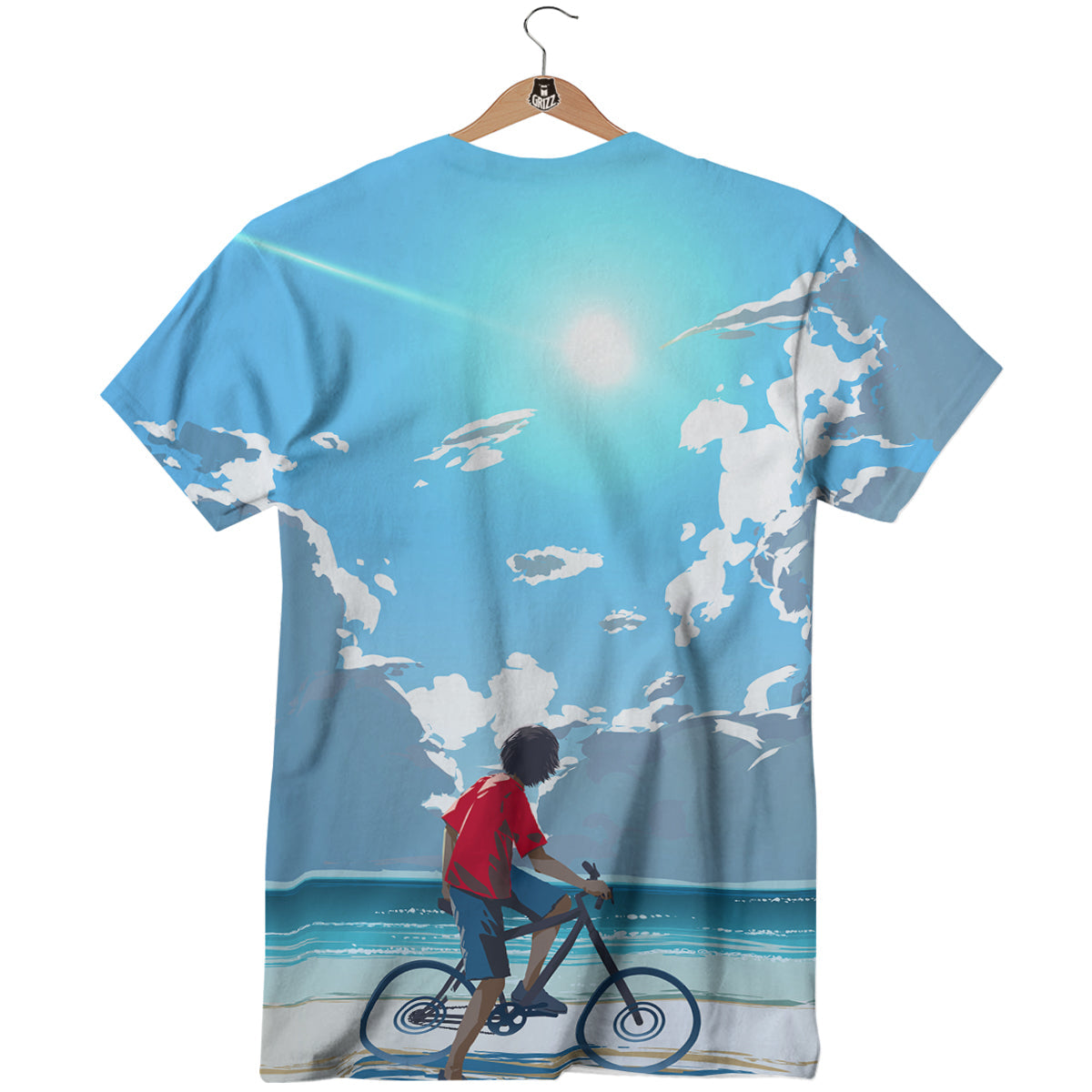 Young Man Looking At The Meteor Print T-Shirt-grizzshop
