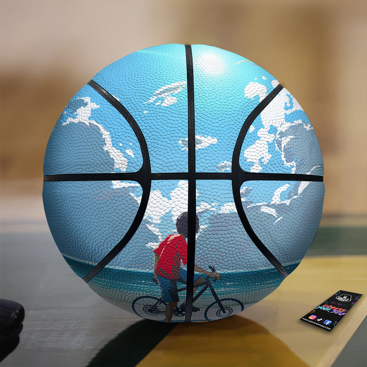 Young Man Looking At The Meteor Print Basketball
