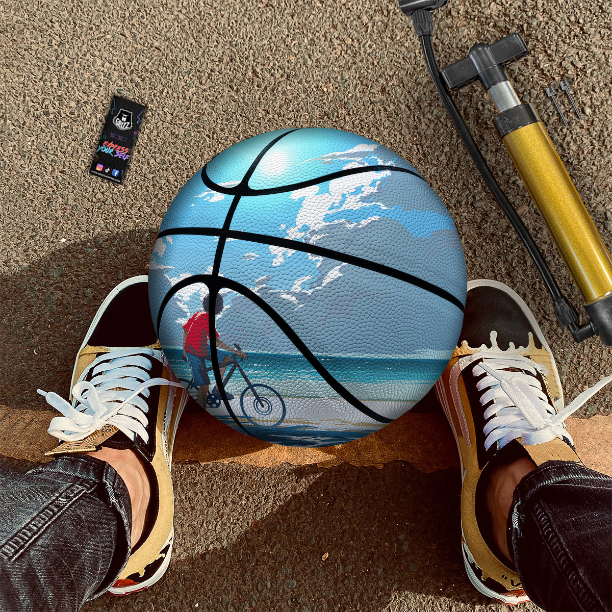 Young Man Looking At The Meteor Print Basketball