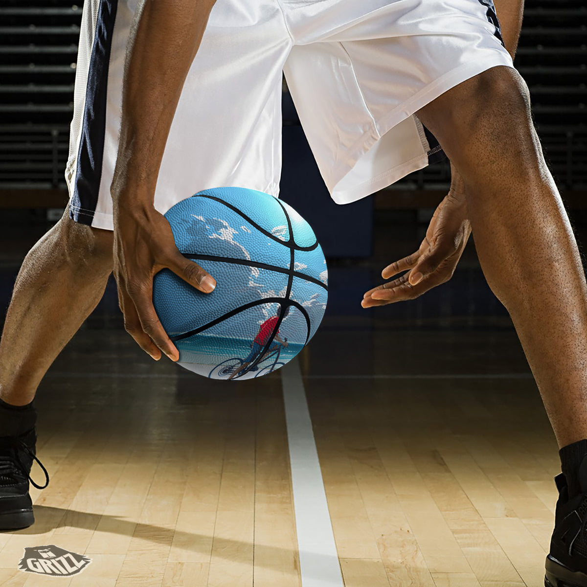 Young Man Looking At The Meteor Print Basketball