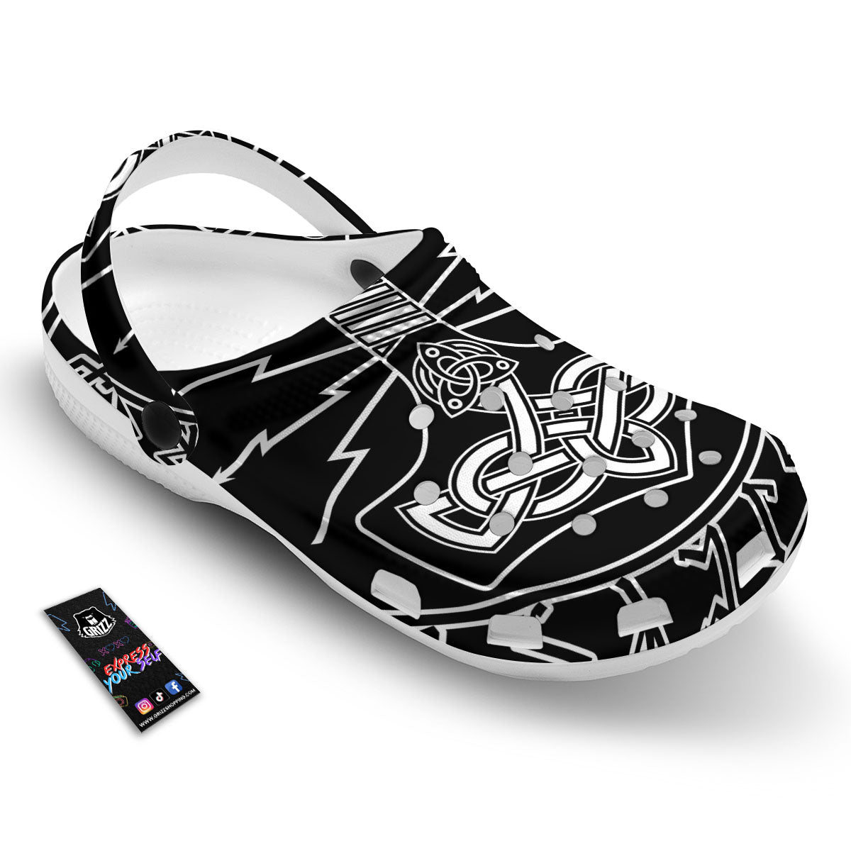 Younger Futhark And Mjolnir Print Clog-grizzshop