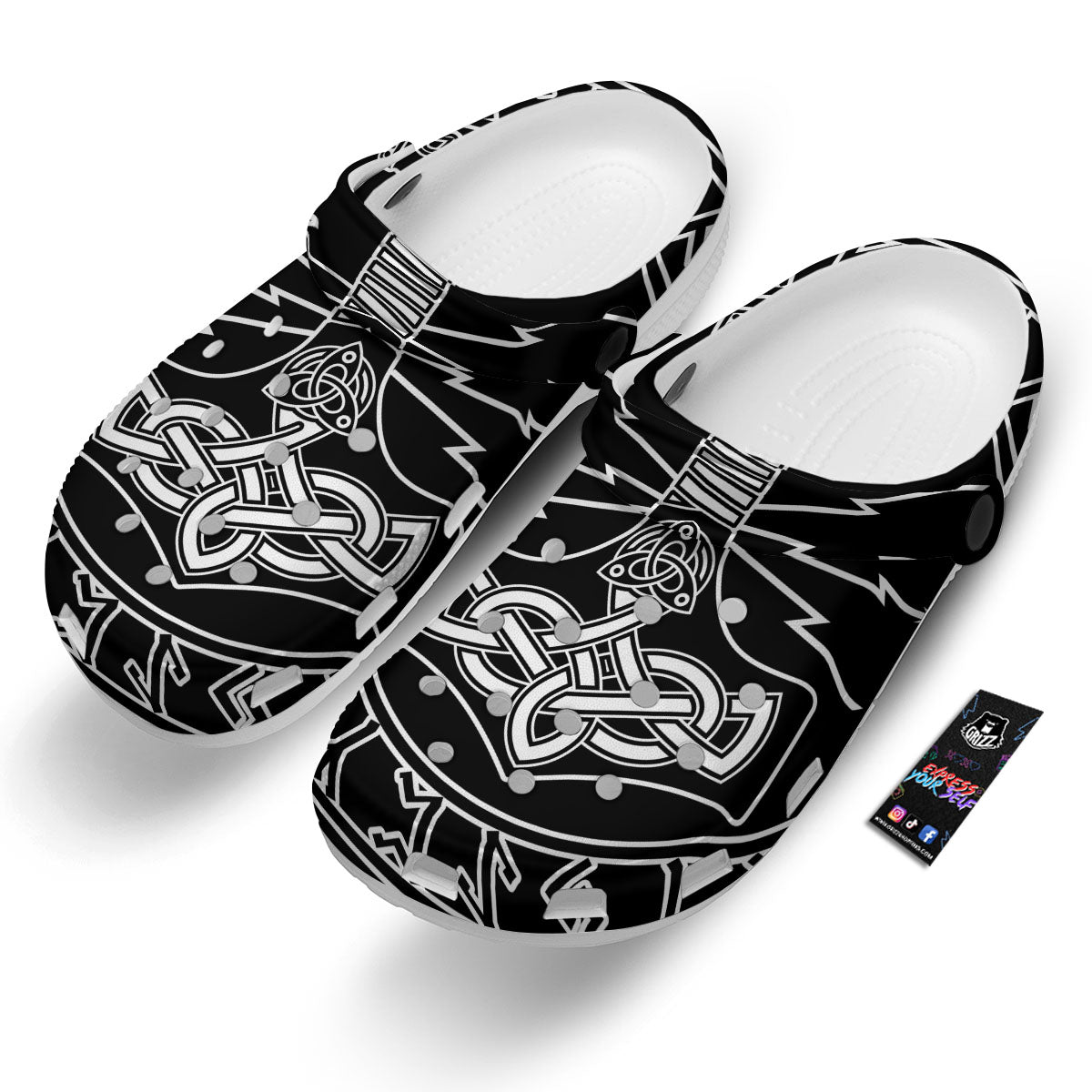 Younger Futhark And Mjolnir Print Clog-grizzshop