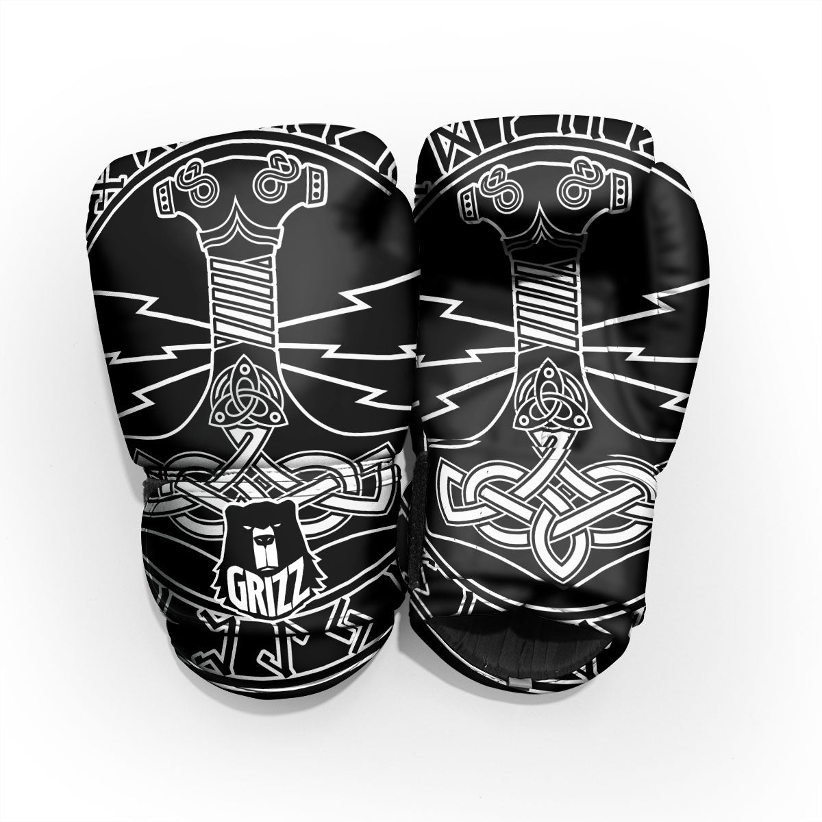 Younger Futhark And Mjolnir Print Pro Boxing Glove