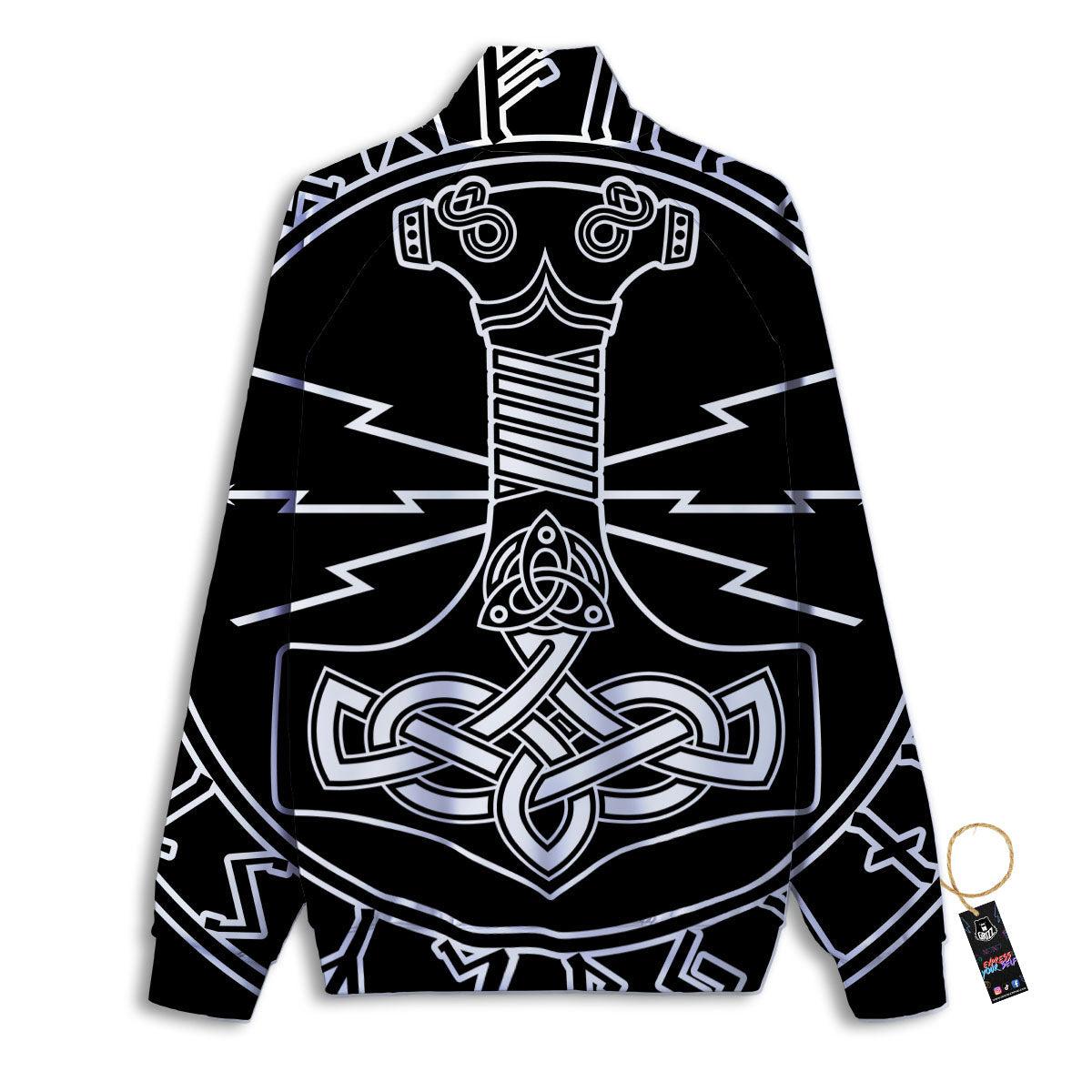 Younger Futhark And Mjolnir Print Track Jacket-grizzshop