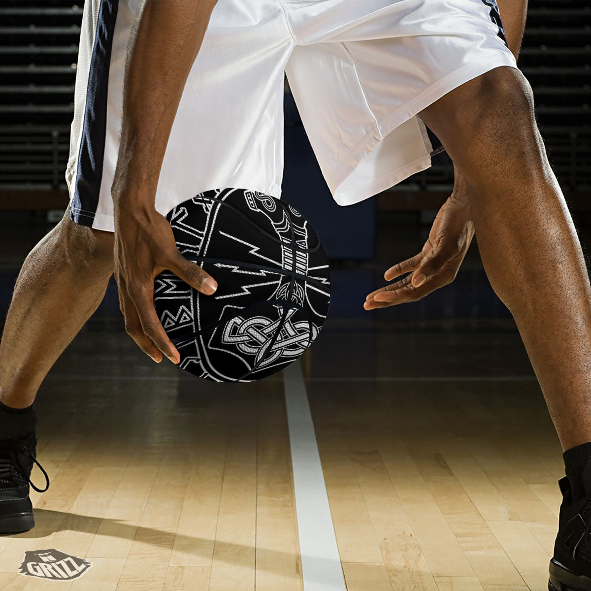 Younger Futhark And Mjolnir Print Basketball
